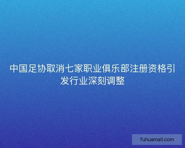 中国足协取消七家职业俱乐部注册资格引发行业深刻调整